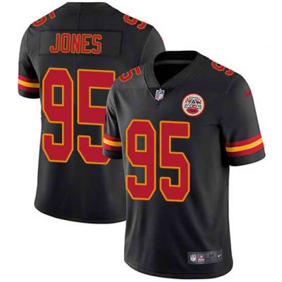 Nike Chiefs #95 Chris Jones Black Mens Stitched NFL Limited Rush Jersey